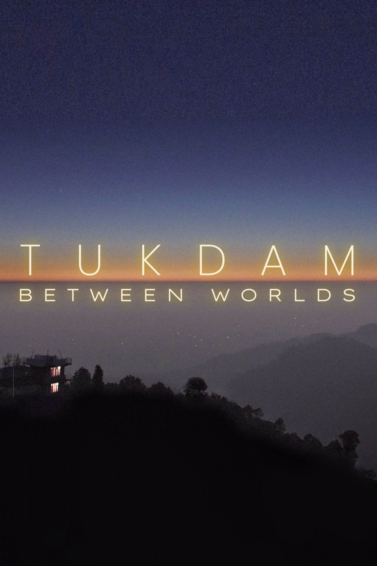 Poster for Tukdam documentary film. image of horizon with text that reads: Tukdam: Between Worlds.