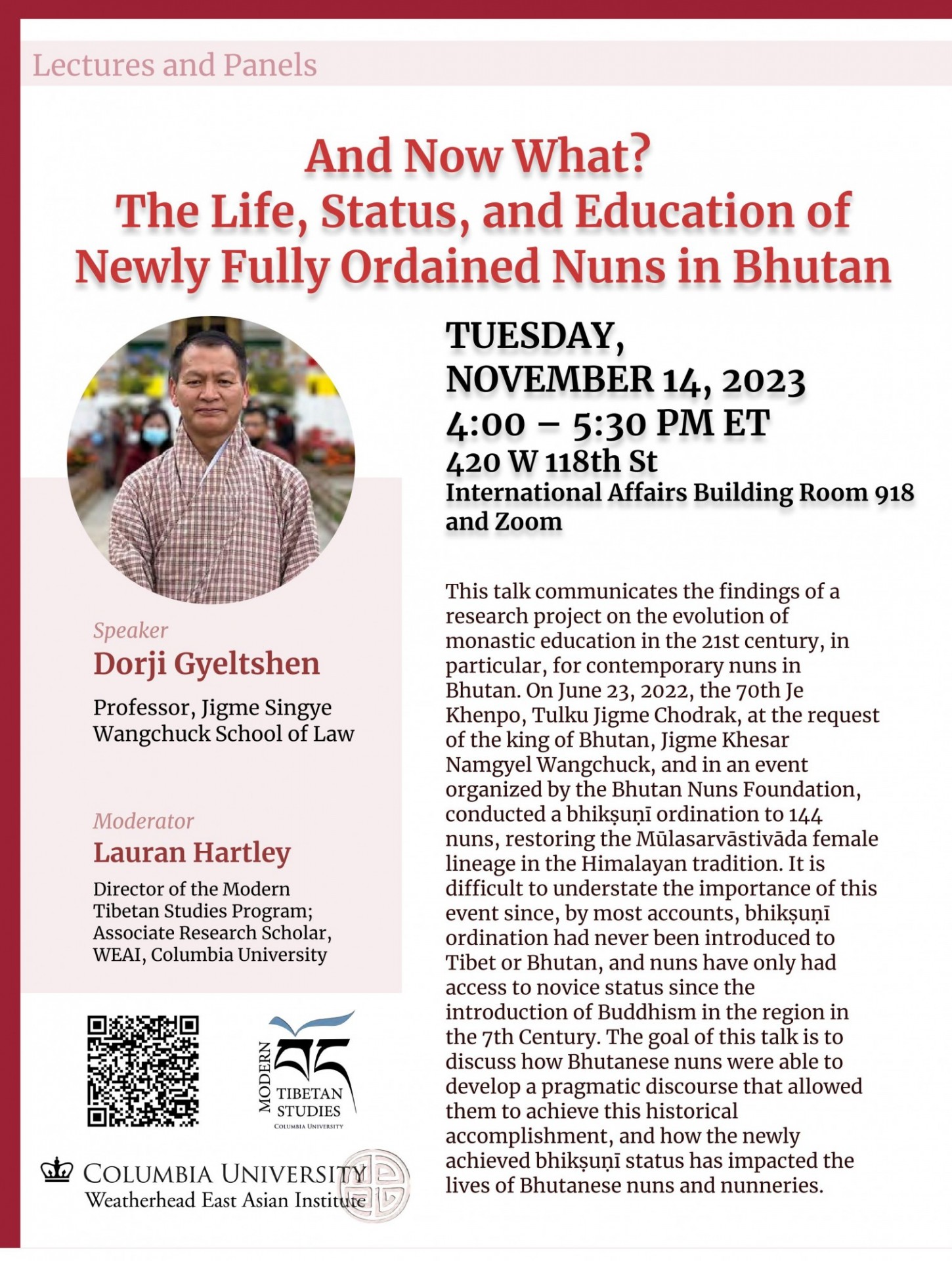 Poster for event with QR code