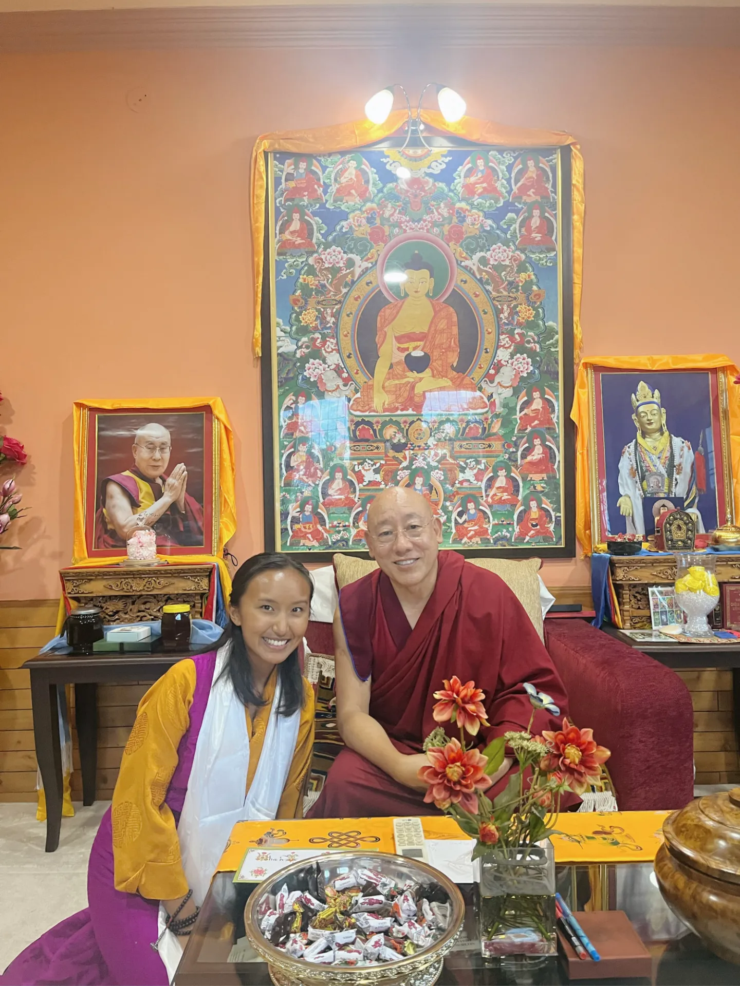 Tenzing with the current Nechung Oracle, Venerable Thubpten Ngodup.