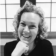 Black-and-white portrait of a woman